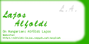 lajos alfoldi business card